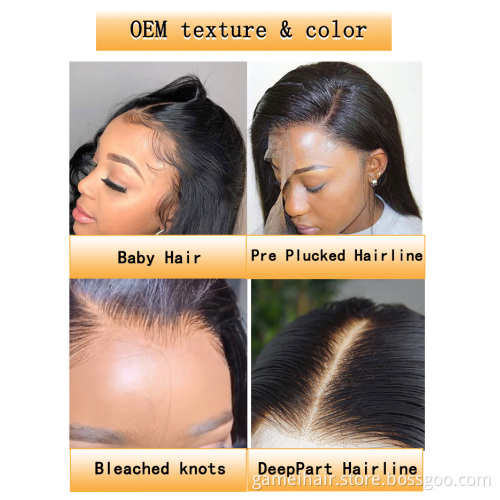 Best 13*4 Transparent Lace Brazilian Virgin 100% Human Hair Lace Front Wig For Black Women